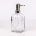 500ml  square Hand Wash Sanitizer glass bottle Dispenser  with Stainless steel pump